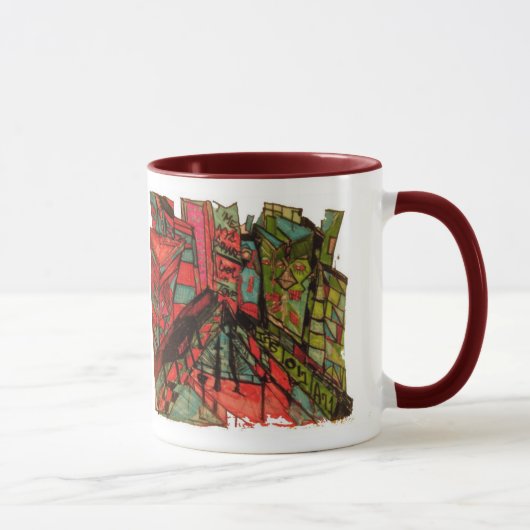 Quadratzoll Tinte weiß Tasse (Rechts)