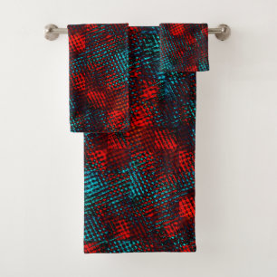 Quadriculados riscados cor vermelho e azul claro. badhandtuch set