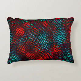 Quadriculados riscados em azul claro, cor vermelho dekokissen