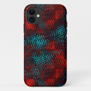 Quadriculados riscados em azul claro e vermelho Case-Mate iPhone hülle
