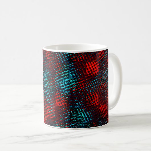 Quadriculados riscados em vermelho e azul claro. kaffeetasse (VorderseiteRechts)