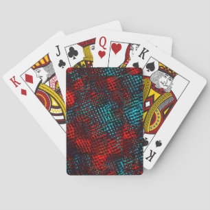 Quadriculados riscados em vermelho e azul claro. spielkarten