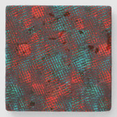 Quadriculados riscados em vermelho e azul claro. steinuntersetzer (Vorderseite)