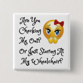 Quadrieren Sie 2 Zoll Knopf - mich heraus Button (Vorderseite)