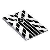 Quadrilaterale Streifen auf Weiß mit Monogramm Notizblock (Rechte Seite)