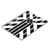 Quadrilaterale Streifen auf Weiß mit Monogramm Notizblock (Linke Seite)