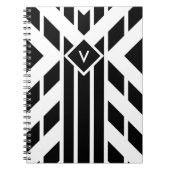 Quadrilaterale Streifen auf Weiß mit Monogramm Notizblock (Vorderseite)