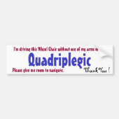 Quadriplegic awarness autoaufkleber (Vorne)
