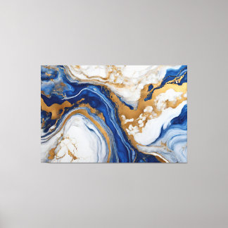 Quadro Abstrato azul, cinza e dourado em Canvas Leinwanddruck