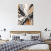 Quadro abstrato, bege, laranja, preto, cinza e bra leinwanddruck (Insitu (Schlafzimmer))