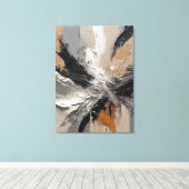 Quadro abstrato, bege, laranja, preto, cinza e bra leinwanddruck (Insitu (Holzboden))