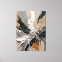 Quadro abstrato, bege, laranja, preto, cinza e bra leinwanddruck