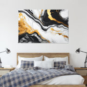 Quadro abstrato Mármore preto, branco, dourado Leinwanddruck (Insitu (Schlafzimmer))