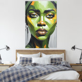 Quadro abstrato rosto de mulher negra leinwanddruck (Insitu (Schlafzimmer))