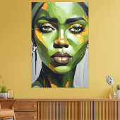 Quadro abstrato rosto de mulher negra leinwanddruck (Insitu (Wohnzimmer))