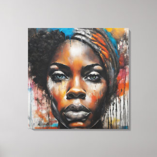 Quadro abstrato rosto de mulher negra leinwanddruck