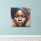 Quadro abstrato rosto de mulher negra leinwanddruck (Insitu (Holzboden))