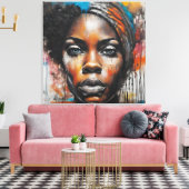 Quadro abstrato rosto de mulher negra leinwanddruck (Insitu (Wohnzimmer))