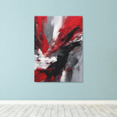 Quadro abstrato, vermelho, cinza, preto e branco leinwanddruck (Insitu (Holzboden))