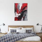 Quadro abstrato, vermelho, cinza, preto e branco leinwanddruck (Insitu (Schlafzimmer))