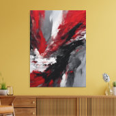 Quadro abstrato, vermelho, cinza, preto e branco leinwanddruck (Insitu (Wohnzimmer))
