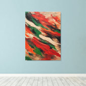 Quadro abstrato, vermelho, verde, bege e laranja leinwanddruck (Insitu (Holzboden))