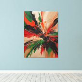 Quadro abstrato, vermelho, verde, bege e laranja leinwanddruck (Insitu (Holzboden))
