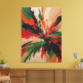 Quadro abstrato, vermelho, verde, bege e laranja leinwanddruck (Insitu (Wohnzimmer))