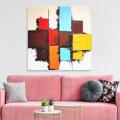 Quadro Decorativo em Canvas Abstração Quadriculada Leinwanddruck (Insitu (Wohnzimmer))