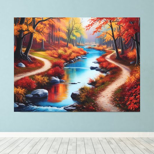 Quadro floresta de outono leinwanddruck (Insitu (Holzboden))