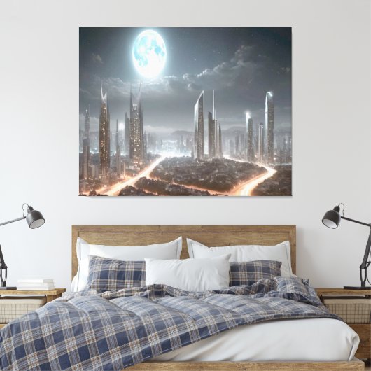 Quadro para paredes "paisagem urbana futurista" leinwanddruck (Insitu (Schlafzimmer))