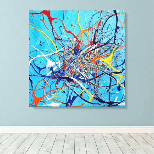 Quadro Pintura Abstrata em Canvas Fluidez Cósmica Leinwanddruck (Insitu (Holzboden))