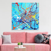 Quadro Pintura Abstrata em Canvas Fluidez Cósmica Leinwanddruck (Insitu (Wohnzimmer))