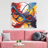 Quadro Pintura Abstrata em Canvas Harmonia Cósmica Leinwanddruck (Insitu (Wohnzimmer))