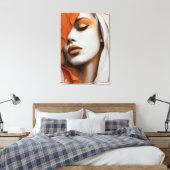 Quadro Rosto de mulher Laranja e bege Leinwanddruck (Insitu (Schlafzimmer))