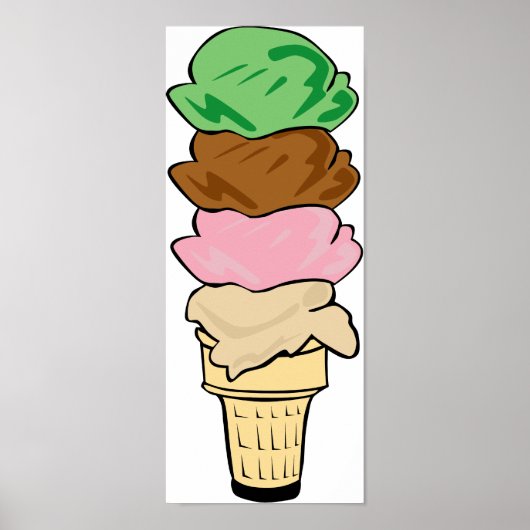 Quadruple Ice Creme Cone Poster (Vorne)