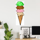 Quadruple Ice Creme Cone Poster (Heimbüro)