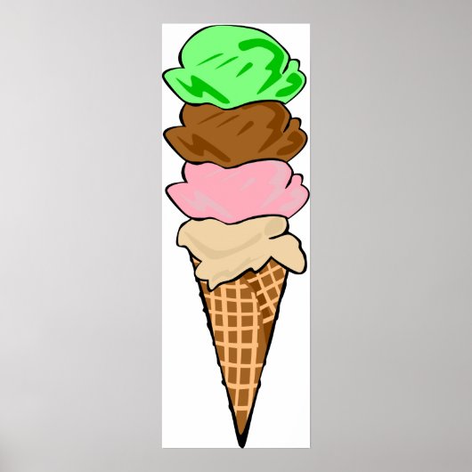 Quadruple Ice Creme Cone Poster (Vorne)
