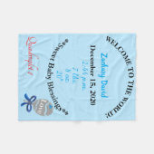 Quadruplet Baby Boy Rattle Blue Fleece Blanket (Vorderseite (Horizontal))