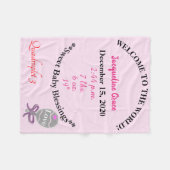 Quadruplet Baby Girl Pink Rattle Fleece Blanket (Vorderseite (Horizontal))