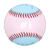 Quadruplet Boy Birth Stat Blue Pink Baseball (Rückseite)