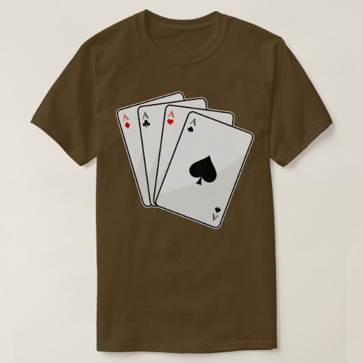 Quadruplets Aces-Karten im Poker T-Shirt (Design vorne)