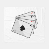 Quadruplets Aces Poker cards at Poker Fleecedecke (Vorderseite (Horizontal))