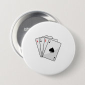 Quadruplets Aces Poker Karten im Poker Button (Vorne & Hinten)