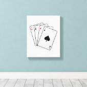 Quadruplets Aces Poker Karten im Poker Leinwanddruck (Insitu (Holzboden))