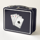 Quadruplets Aces Poker Karten im Poker Metall Brotdose (Vorderseite)