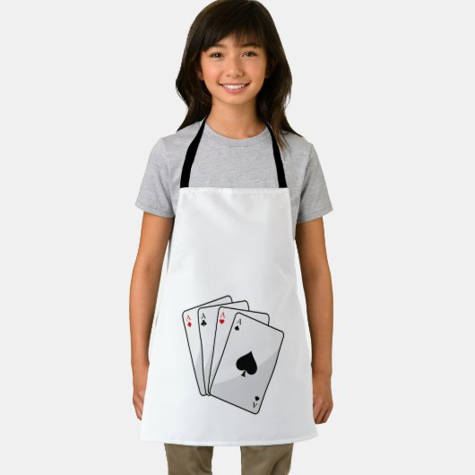 Quadruplets Aces Poker Karten im Poker Schürze (Insitu)