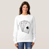 Quadruplets Aces Poker Karten im Poker Sweatshirt (Vorne ganz)