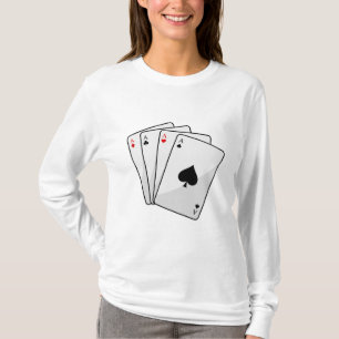 Quadruplets Aces Poker Karten im Poker T-Shirt