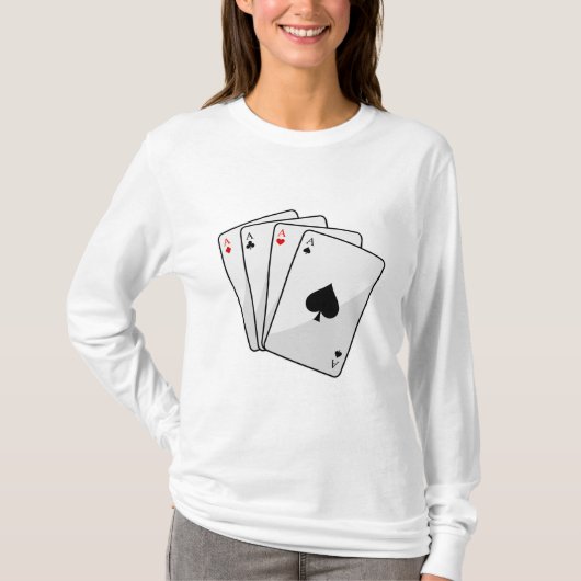Quadruplets Aces Poker Karten im Poker T-Shirt (Vorderseite)